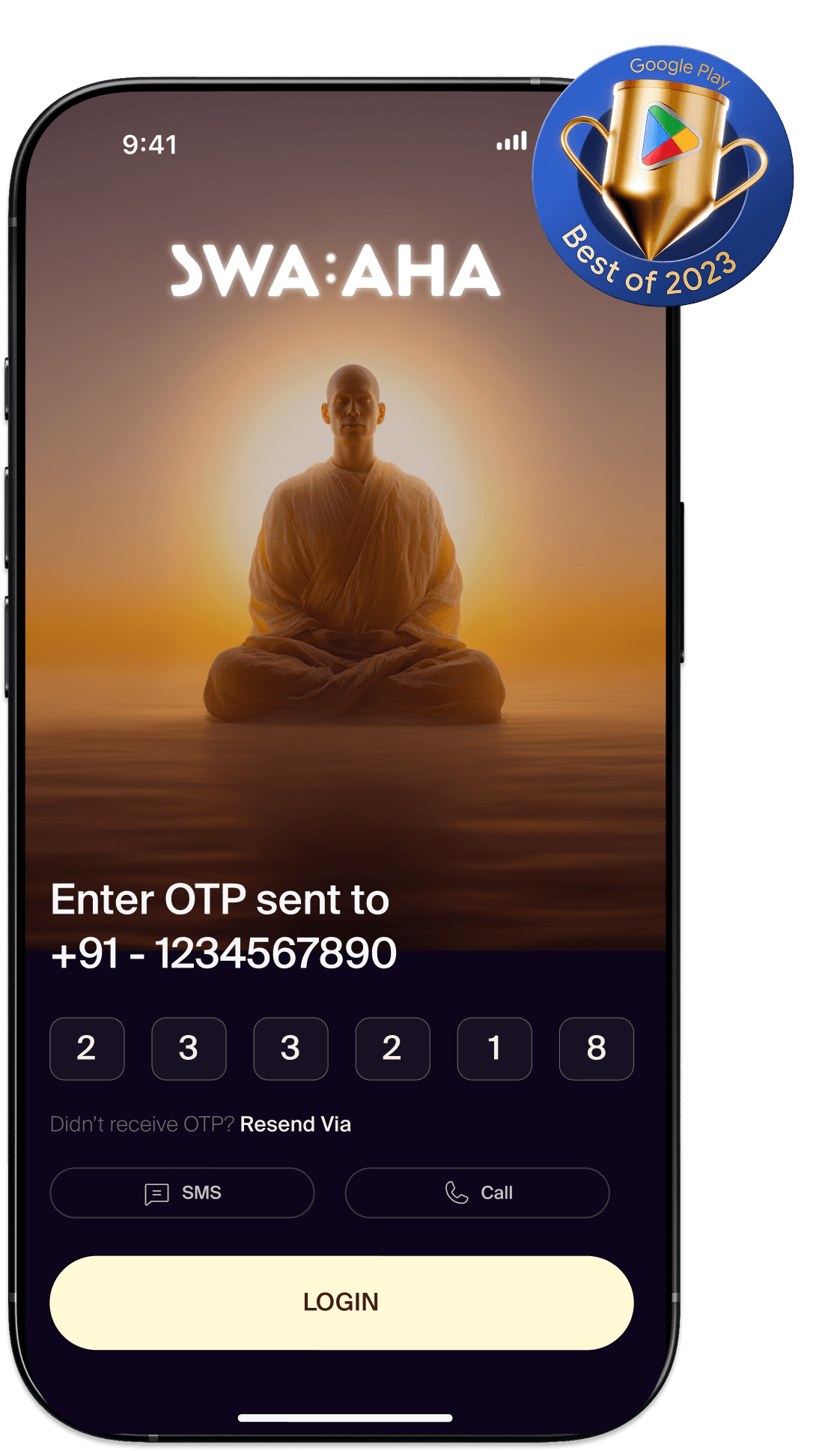 Swa:aha app login screen